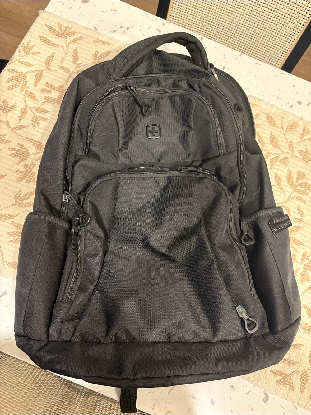 SwissGear Black Travel & Work Backpack with Multiple Compartments
